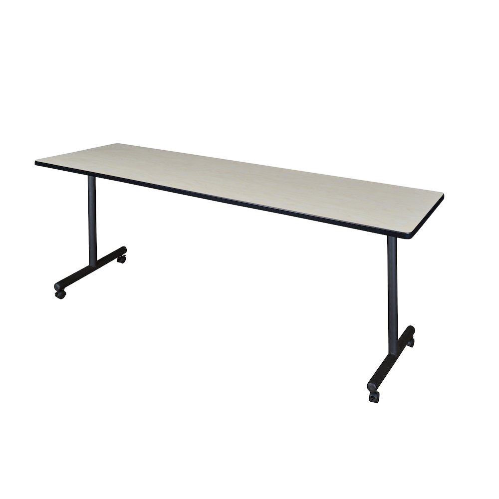 84 x 24 in. Mobile T-Base Training Seminar Table- Maple