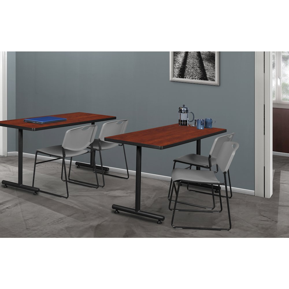 48 x 30 in. Steel T-Base Training Seminar Table- Cherry