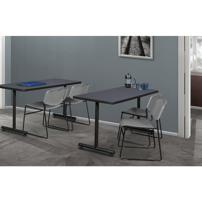 48 x 30 in. Steel T-Base Training Seminar Table- Grey