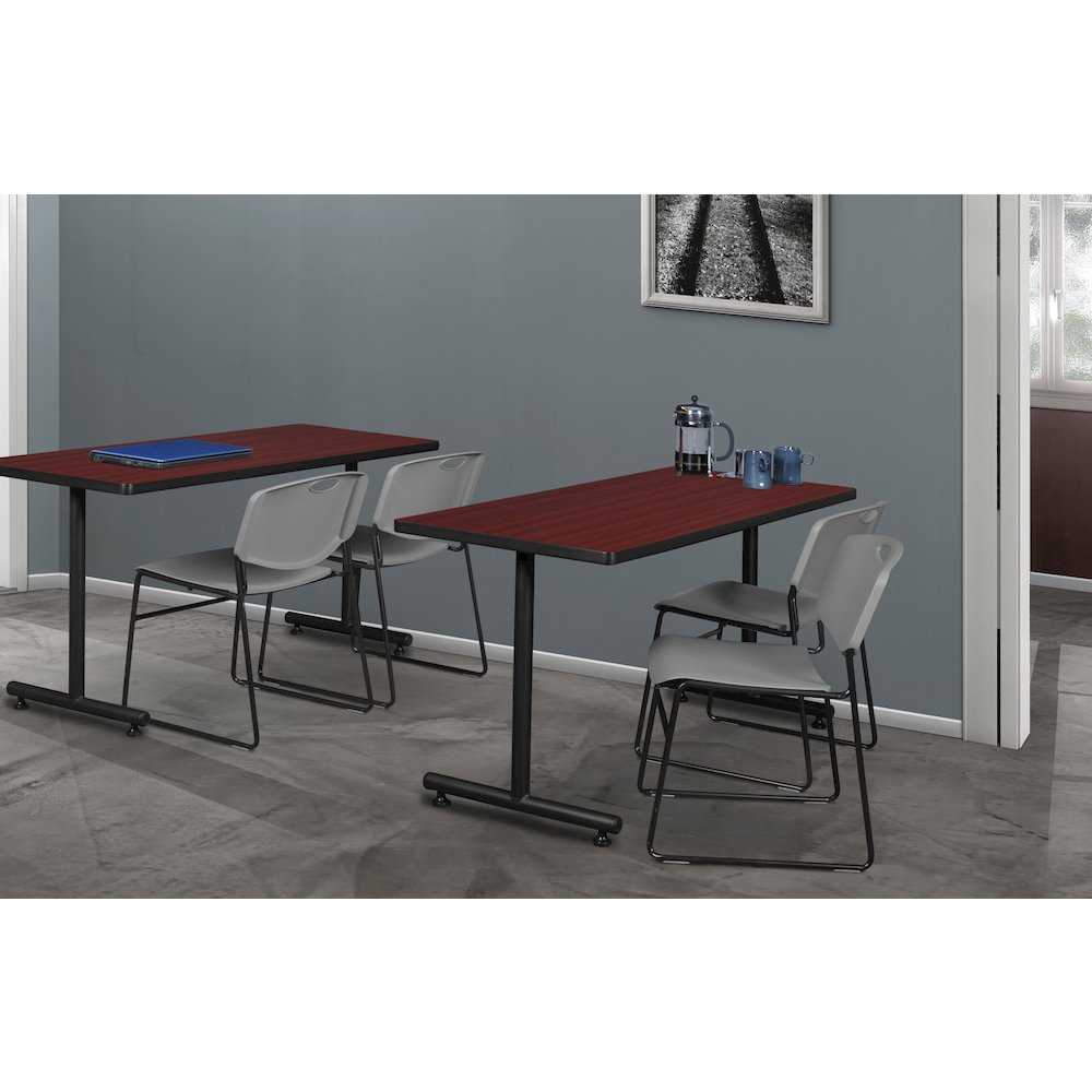 48 x 30 in. Steel T-Base Training Seminar Table- Mahogany