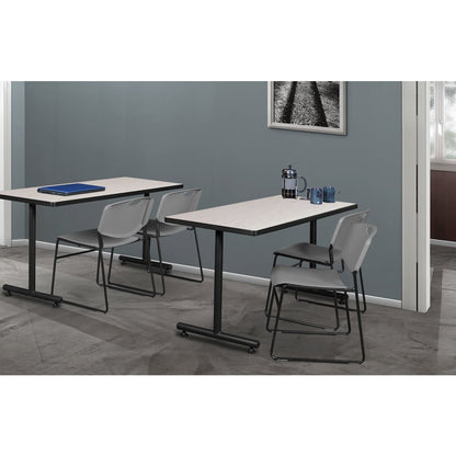 48 x 30 in. Steel T-Base Training Seminar Table- Maple