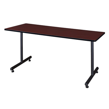66 x 30 in. Steel T-Base Training Seminar Table- Mahogany