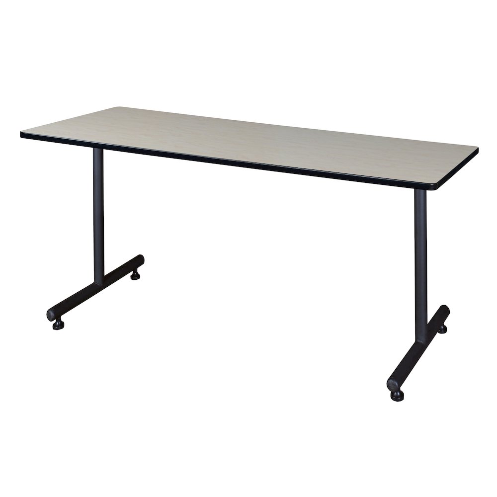 66 x 30 in. Steel T-Base Training Seminar Table- Maple