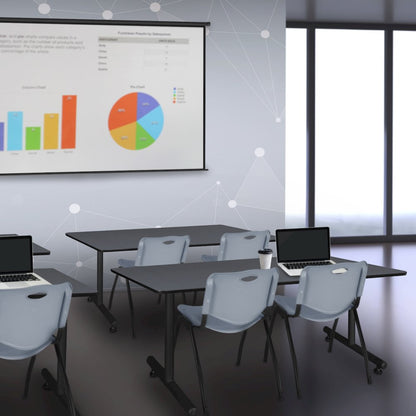 72 x 30 in. Steel T-Base Training Seminar Table- Grey