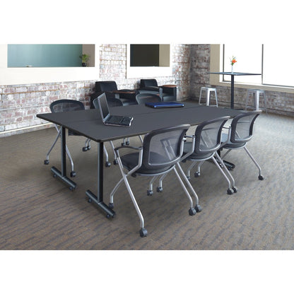 84 x 24 in. Steel T-Base Training Seminar Table- Grey
