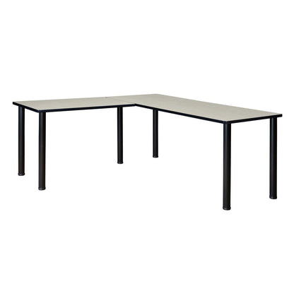 Kee 60" L-Desk with 42" Return, Maple/Black