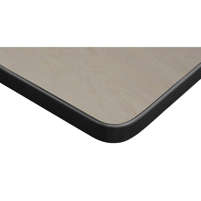 Kee 66" L-Desk with 42" Return, Maple/Black