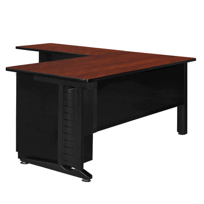 66 x 72 in. L Shaped Desk with Double Pedestal Drawer Unit- Cherry