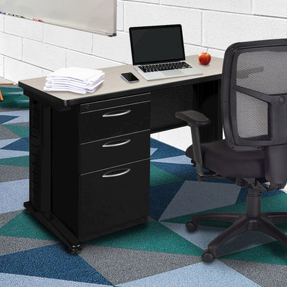 48 x 24 Teachers Desk with Single Pedestal Drawer Unit- Maple