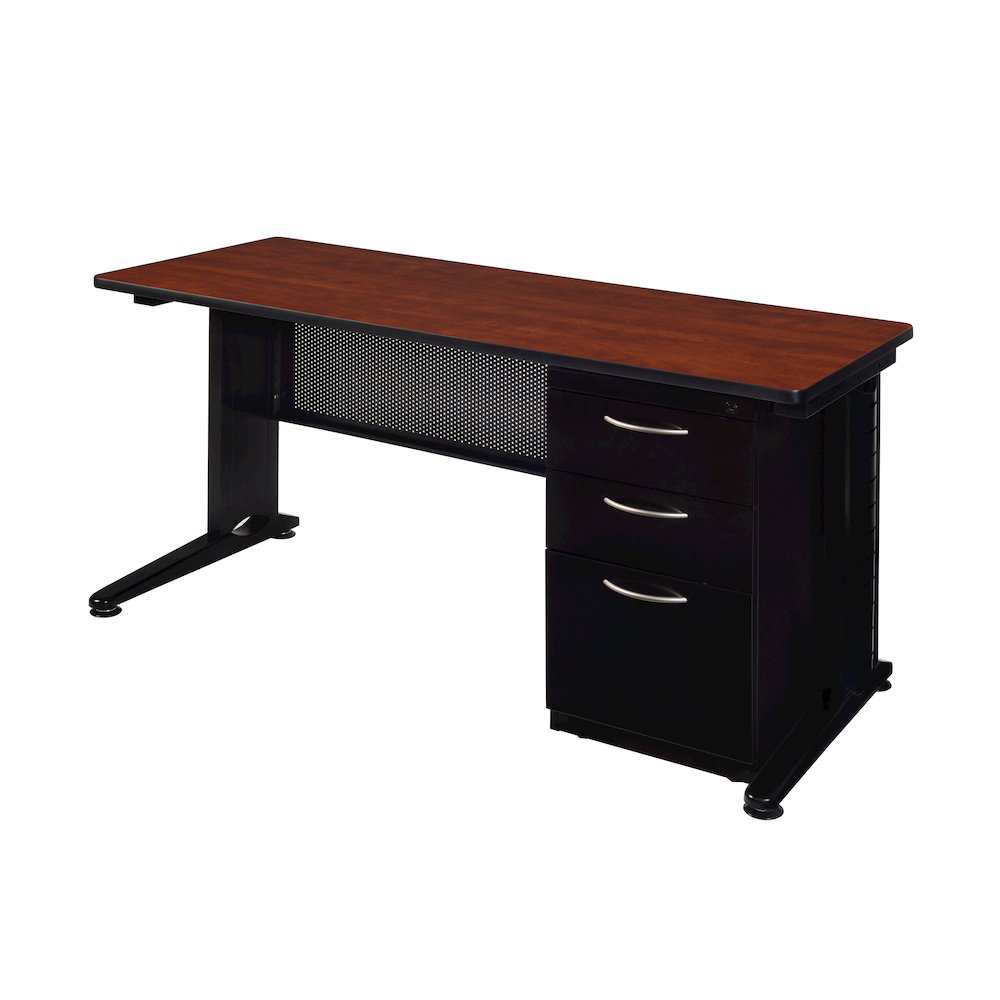 66 x 24 Teachers Desk with Single Pedestal Drawer Unit- Cherry
