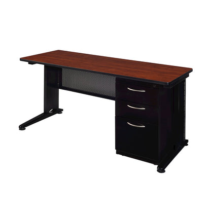 72 x 30 Teachers Desk with Single Pedestal Drawer Unit- Cherry