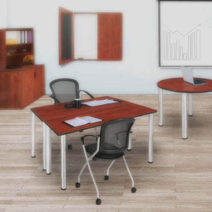 42 x 24 in. Training Seminar Table- Cherry Top, Chrome Legs