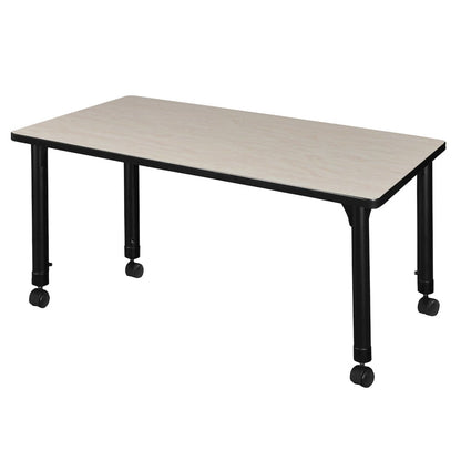 42 x 24 in. Height Adjustable Mobile Classroom Activity Table- Maple