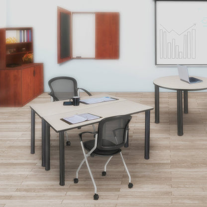 42 x 24 in. Training Seminar Table- Maple Top, Black Legs