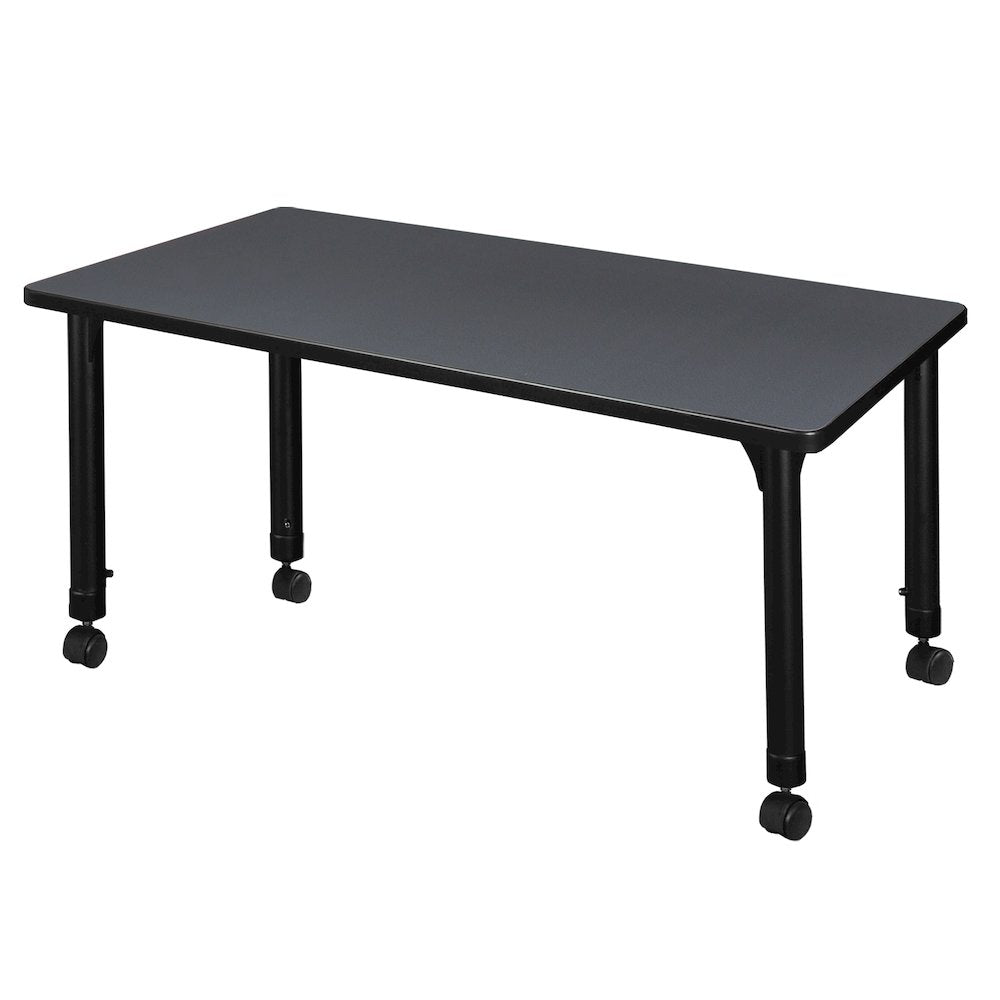 42 x 30 in. Height Adjustable Mobile Classroom Activity Table- Grey