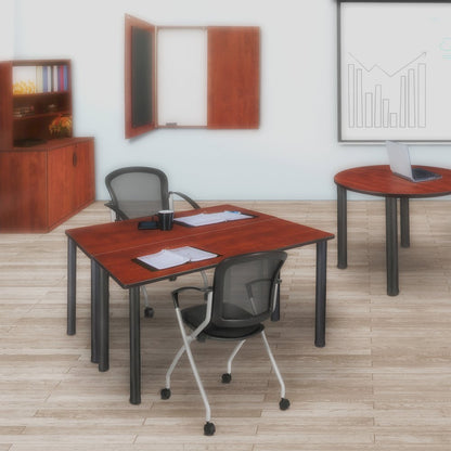 48 x 24 in. Training Seminar Table- Cherry Top, Black Legs