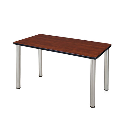 48 x 24 in. Training Seminar Table- Cherry Top, Chrome Legs