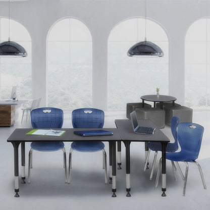 48 x 24 in. Height Adjustable Classroom Activity Table- Grey