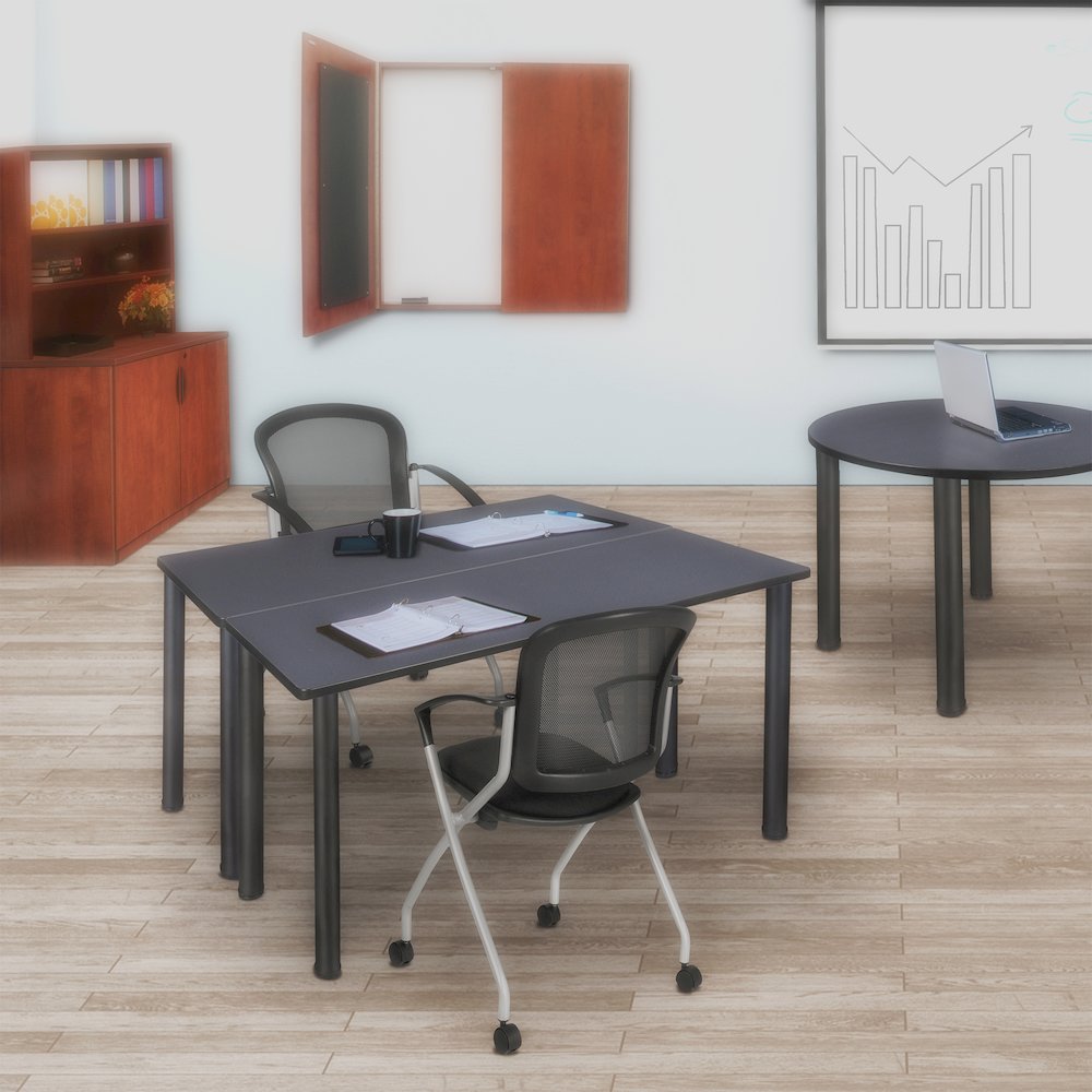 48 x 24 in. Training Seminar Table- Grey Top, Black Legs