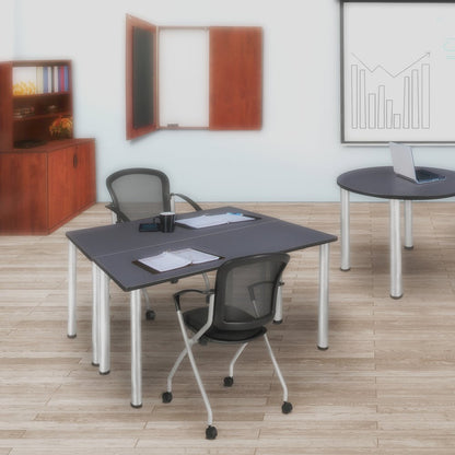 48 x 24 in. Training Seminar Table- Grey Top, Chrome Legs