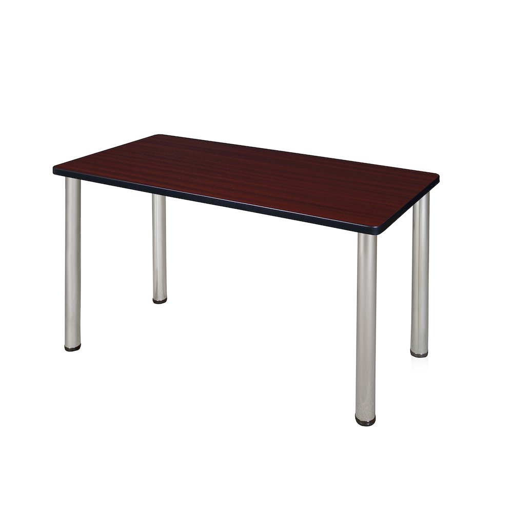 48 x 24 in. Training Seminar Table- Mahogany Top, Chrome Legs