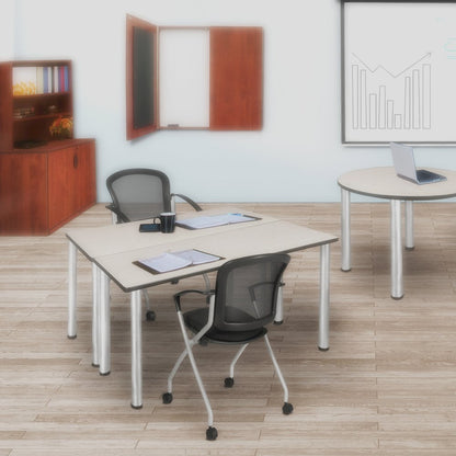 48 x 24 in. Training Seminar Table- Maple Top, Chrome Legs