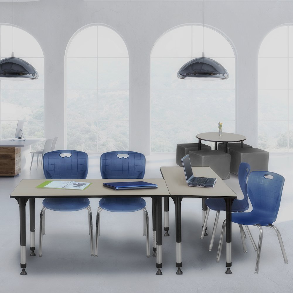 48 x 30 in. Height Adjustable Classroom Activity Table- Maple
