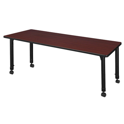 60 x 30 in. Height Adjustable Mobie Classroom Activity Table- Mahogany