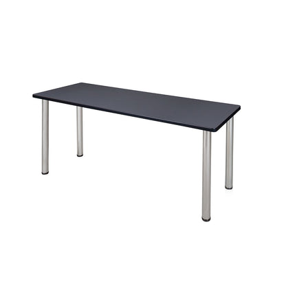 66 x 24 in. Training Seminar Table- Grey Top, Chrome Legs