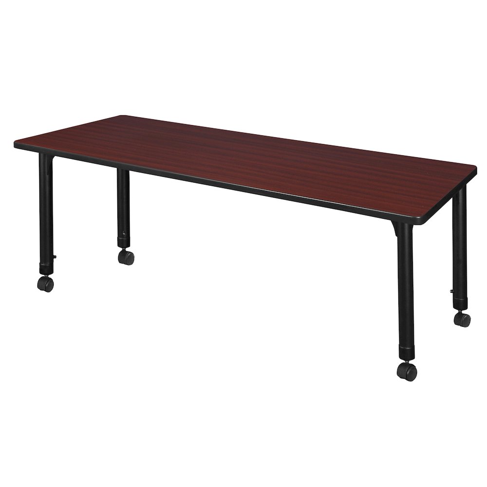 66 x 24 in. Height Adjustable Mobile Classroom Activity Table- Mahogany