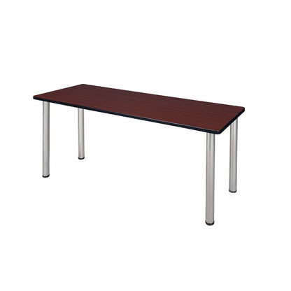 66 x 24 in. Training Seminar Table- Mahogany Top, Chrome Legs