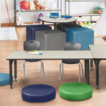 66x24 in. Adjustable Classroom Table- Maple & 2 Andy 12 in. Stack Chairs- Black
