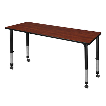 72 x 24 in. Height Adjustable Mobile Classroom Activity Table- Cherry