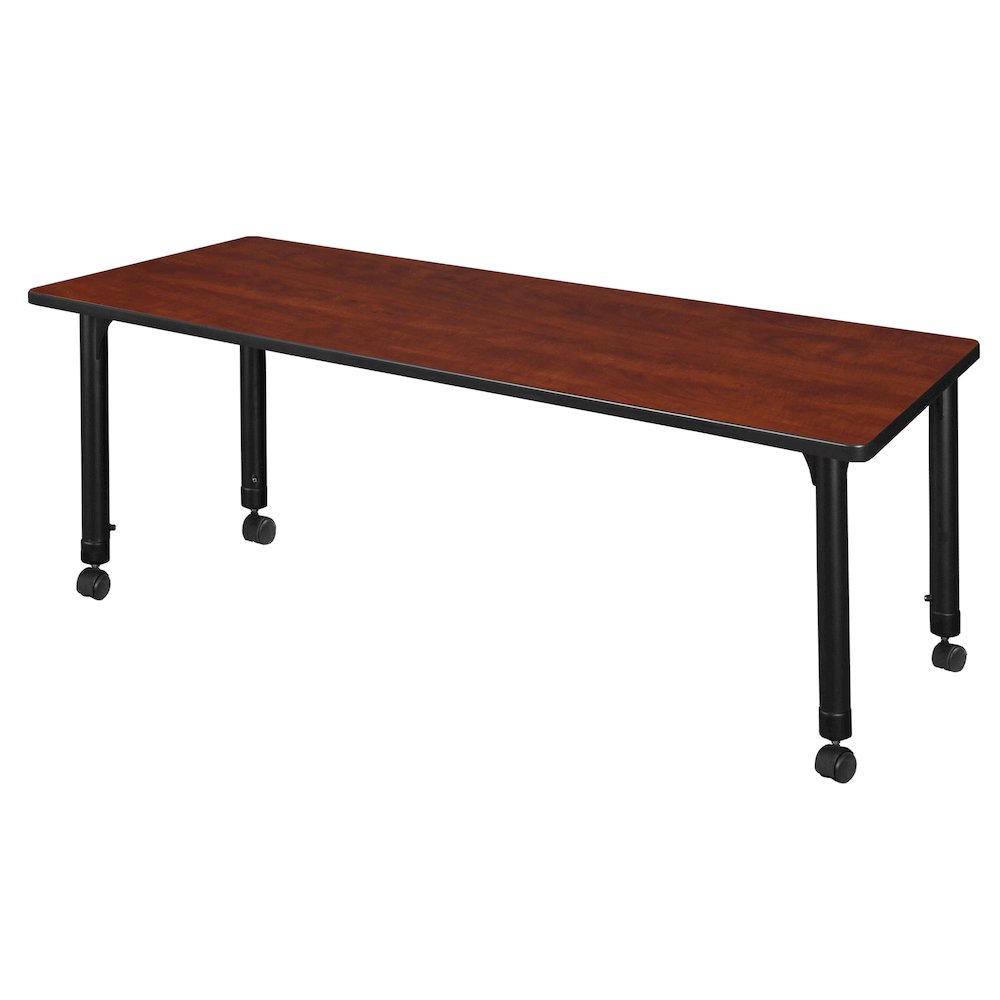 72 x 24 in. Height Adjustable Mobile Classroom Activity Table- Cherry