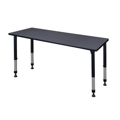 72 x 24 in. Height Adjustable Classroom Activity Table- Grey