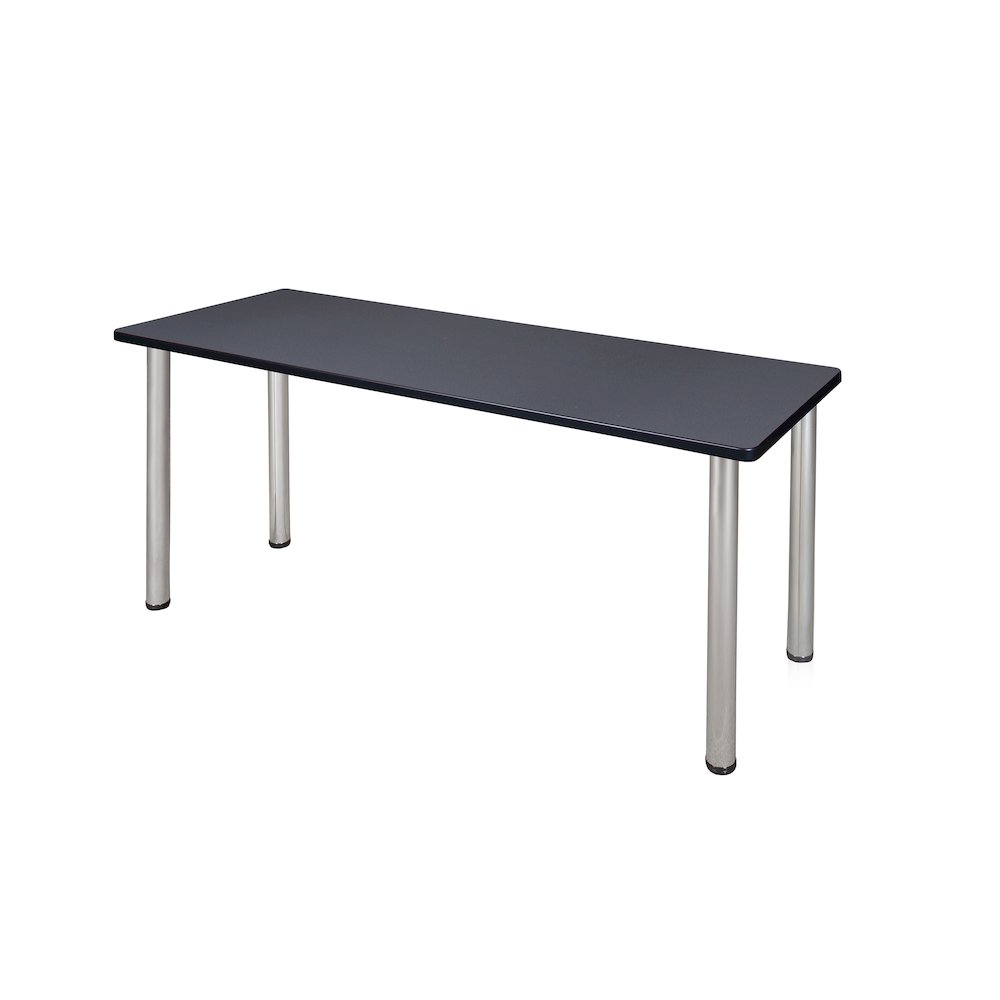 72 x 24 in. Training Seminar Table- Grey Top, Chrome Legs