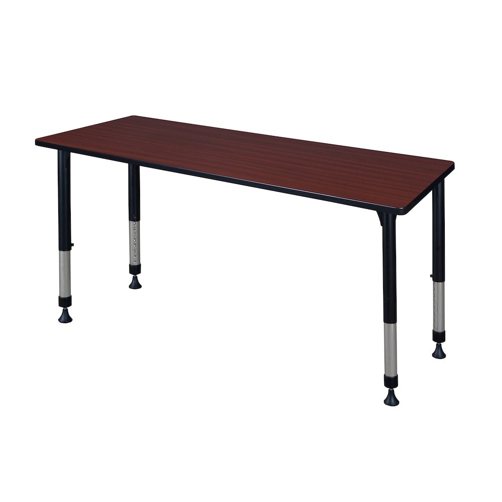 72 x 24 in. Height Adjustable Classroom Activity Table- Mahogany
