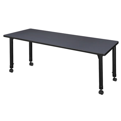 72 x 30 in. Height Adjustable Mobile Classroom Activity Table- Grey