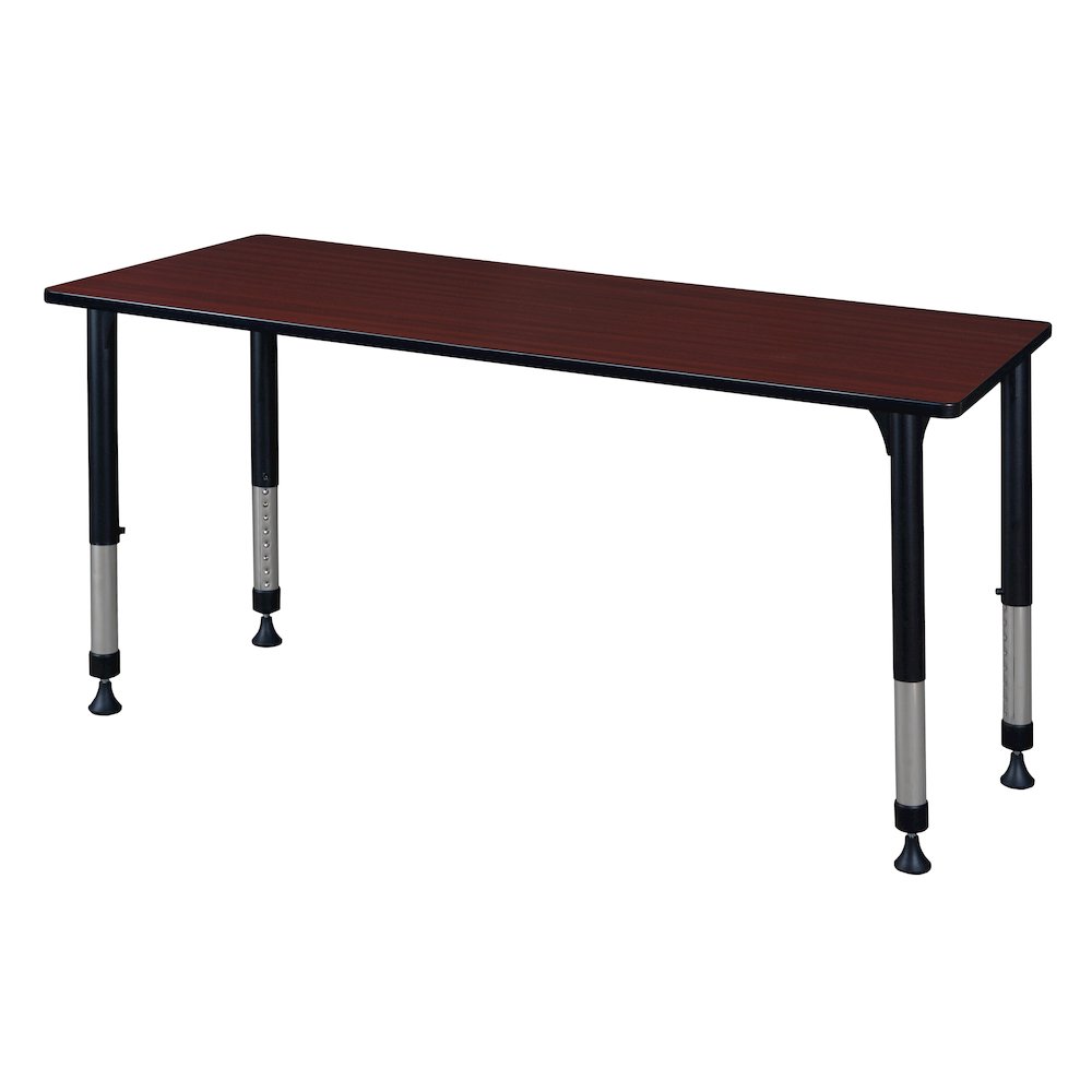 72 x 30 in. Height Adjustable Classroom Activity Table- Mahogany