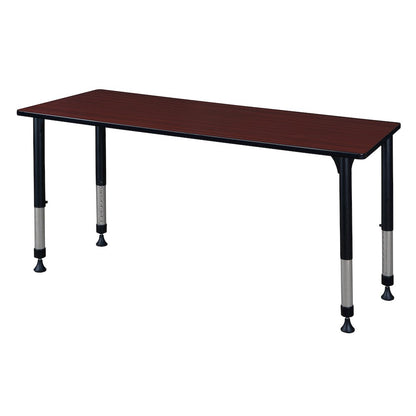 72 x 30 in. Height Adjustable Classroom Activity Table- Mahogany