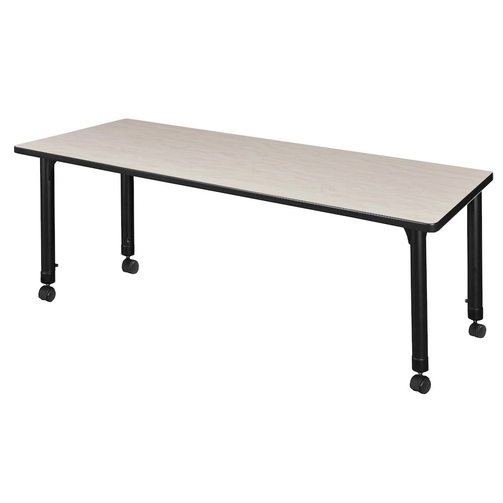 72 x 30 in. Height Adjustable Mobile Classroom Activity Table- Maple