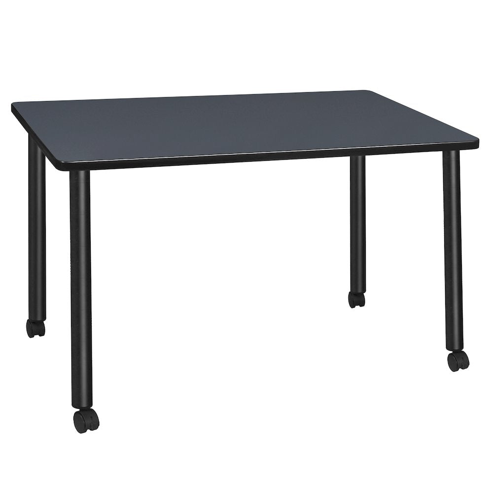 42 x 24 in. Mobile Training Seminar Table- Grey Top, Black Legs