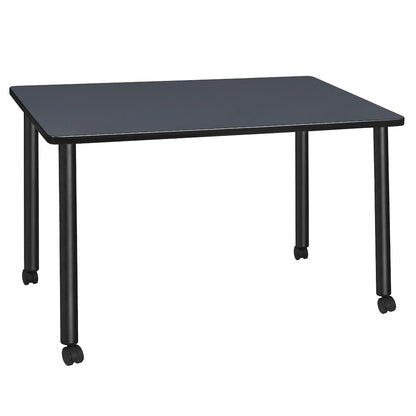 42 x 24 in. Mobile Training Seminar Table- Grey Top, Black Legs