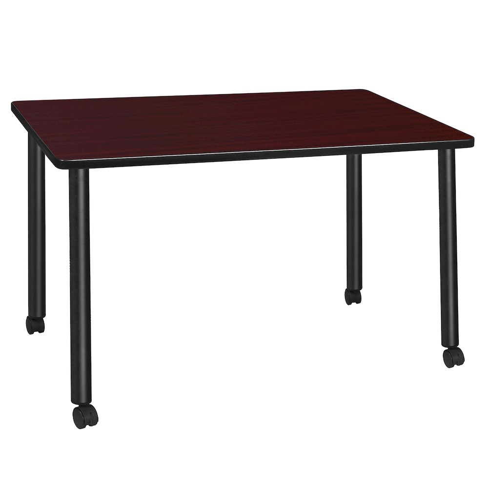 42 x 24 in. Mobile Training Seminar Table- Mahogany Top, Black Legs