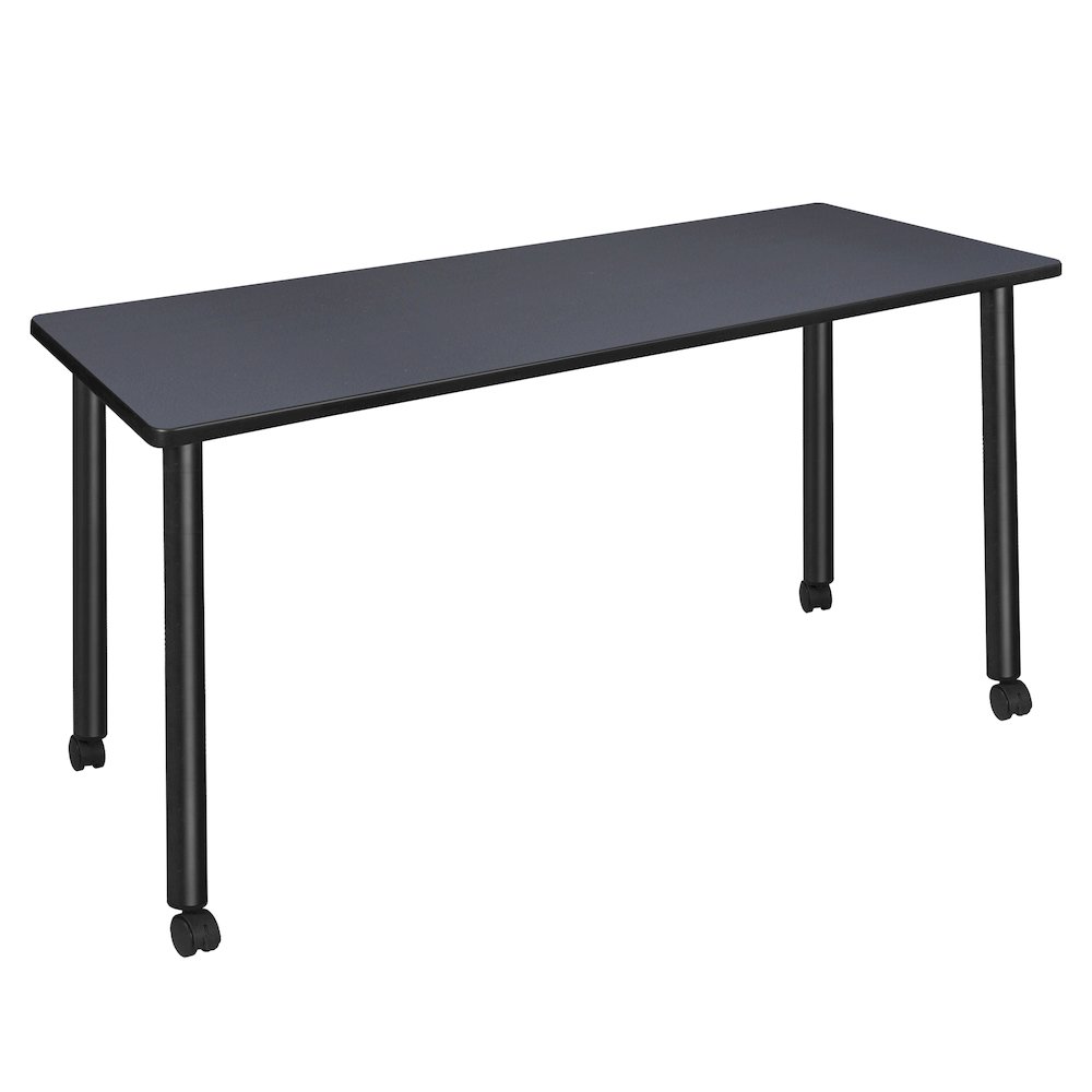 60 x 24 in. Mobile Training Seminar Table- Grey Top, Black Legs