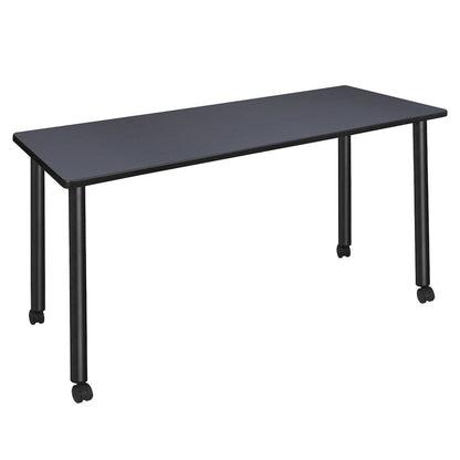 60 x 24 in. Mobile Training Seminar Table- Grey Top, Black Legs