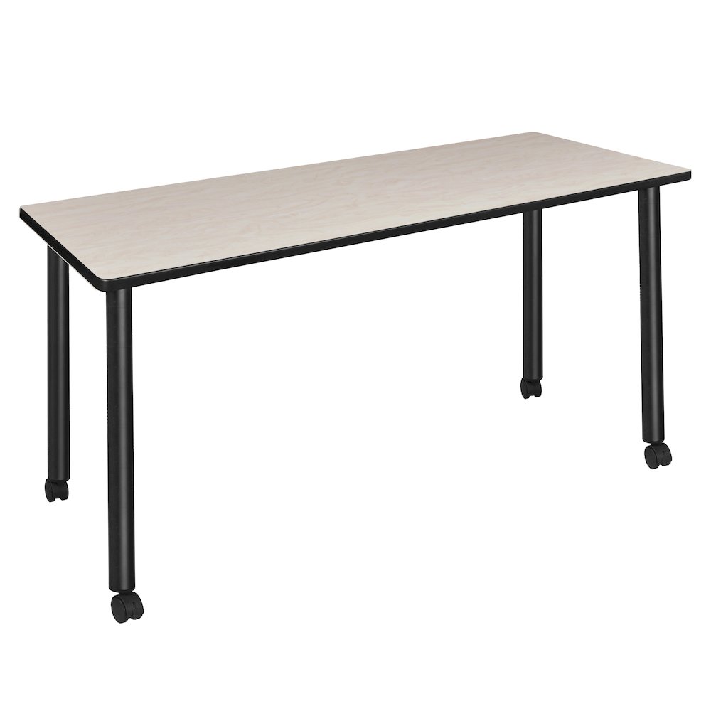 66 x 24 in. Mobile Training Seminar Table- Maple Top, Black Legs