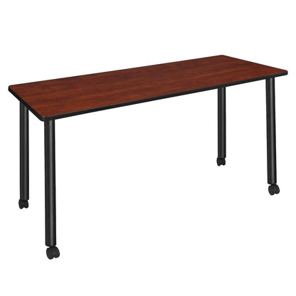 72 x 24 in. Mobile Training Seminar Table- Cherry Top, Black Legs