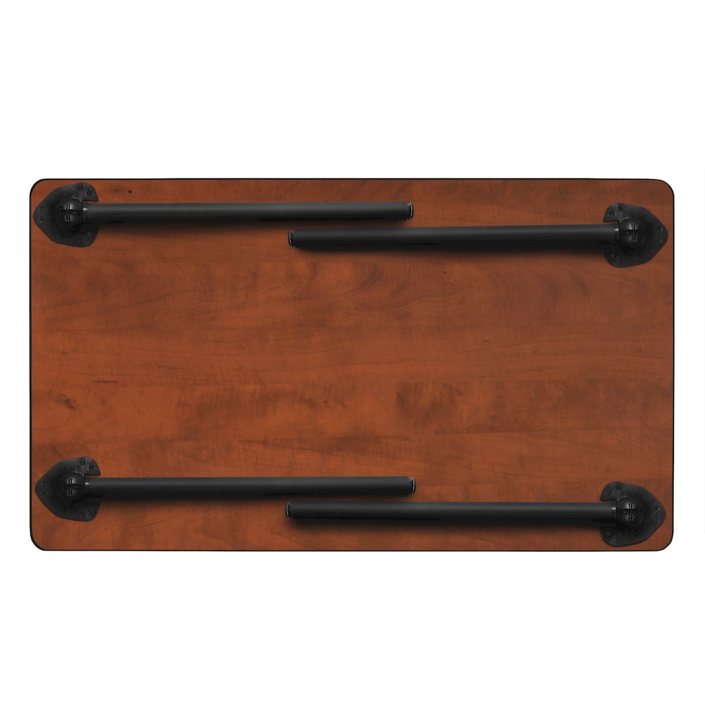 42 x 24 in. Folding Training Seminar Table- Maple Top, Black Legs