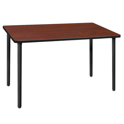 48 x 24 in. Folding Training Seminar Table- Cherry Top, Black Legs